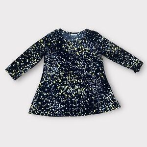 Susan Graver Speckled Print Liquid Knit
A-Line 3/4 Sleeve Tunic Top Shirt